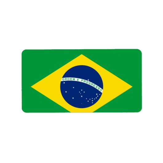 Flagge Brasiliens Adressaufkleber (Vorne)