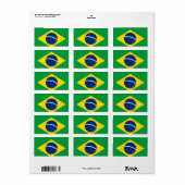 Flagge Brasiliens Adressaufkleber (Vorne)