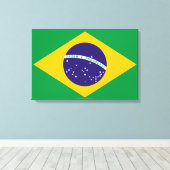 Flagge Brasiliens Bandeira do Brasil Leinwanddruck (Insitu (Holzboden))