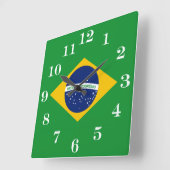 Flagge Brasiliens Bandeira do Brasil Quadratische Wanduhr (Winkel)