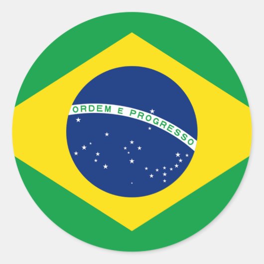 Flagge Brasiliens - Bandeira do Brasil Runder Aufkleber (Vorderseite)