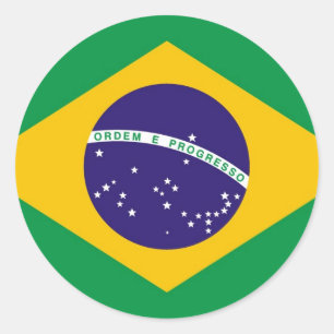 Flagge Brasiliens Bandeira do Brasil Runder Aufkleber