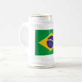 Flagge Brasiliens Bierglas (Vorderseite Links)