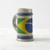 Flagge Brasiliens Bierglas (Vorderseite Links)