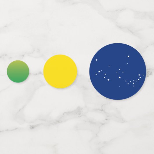 Flagge Brasiliens | Brasil Verde Amarelo Konfetti (Rückseiten)