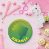 Flagge Brasiliens | Brasil Verde Amarelo Pappteller (Party)