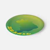 Flagge Brasiliens | Brasil Verde Amarelo Pappteller (Schrägansicht)