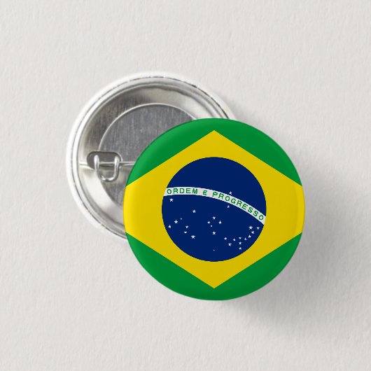 Flagge Brasiliens (Brasilien) Button (Vorne & Hinten)