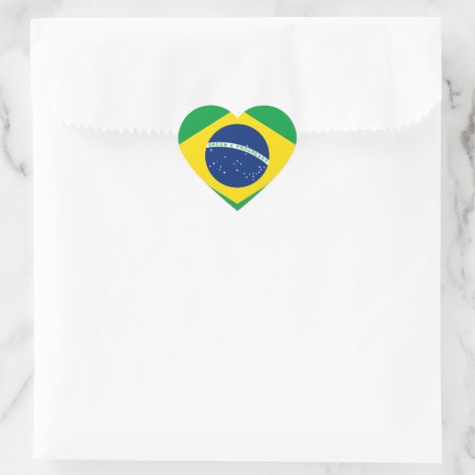 Flagge Brasiliens (Brasilien) Herz-Aufkleber (Tasche)