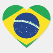 Flagge Brasiliens (Brasilien) Herz-Aufkleber (Vorderseite)