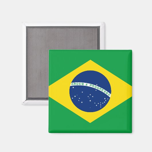 Flagge Brasiliens (Brasilien) Magnet (Vorderseite/Rückseite)