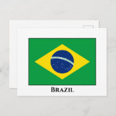 Flagge Brasiliens (Brasilien) Postkarte (Vorne/Hinten)