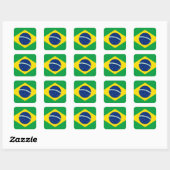 Flagge Brasiliens (Brasilien) Quadratischer Aufkleber (Blatt)