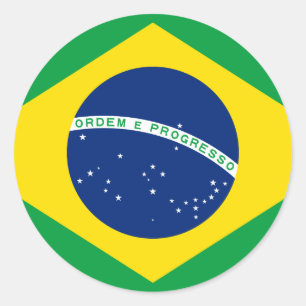 Flagge Brasiliens (Brasilien) Runder Aufkleber