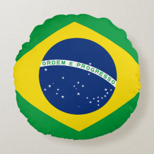 Flagge Brasiliens (Brasilien) Rundes Kissen