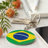 Flagge Brasiliens (Brasilien) Schlüsselanhänger (Seite)
