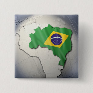 Flagge Brasiliens Button