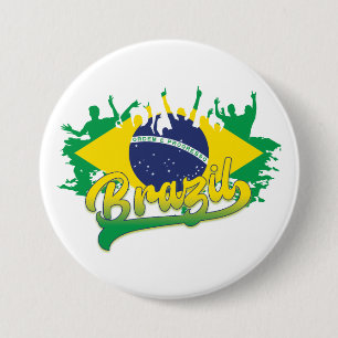 Flagge Brasiliens Button