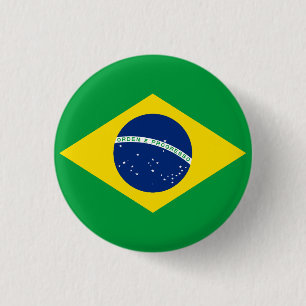 Flagge Brasiliens Button