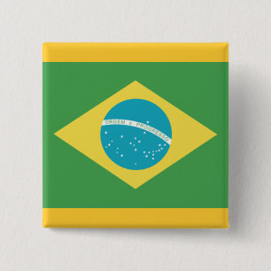 Flagge Brasiliens Button