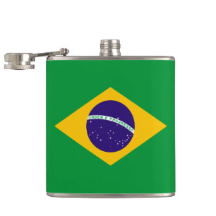 Flagge Brasiliens Flachmann