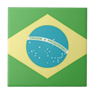 Flagge Brasiliens Fliese