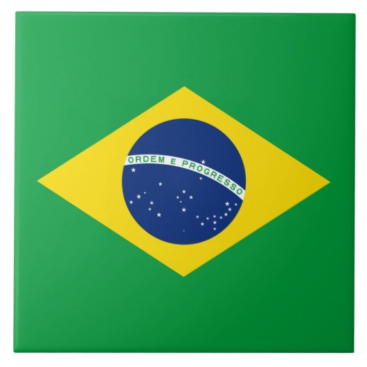 Flagge Brasiliens Fliese (Vorderseite)