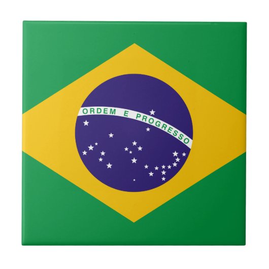 Flagge Brasiliens Fliese (Vorderseite)