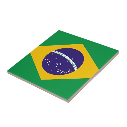 Flagge Brasiliens Fliese (Seite)