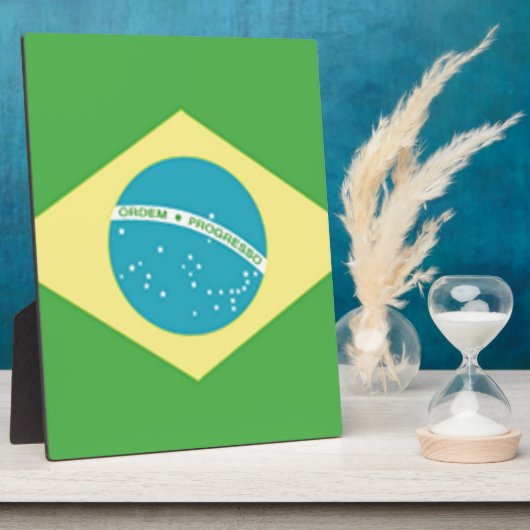 Flagge Brasiliens Fotoplatte (Seite)