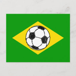 Flagge Brasiliens | Fußball-Sketch Postkarte