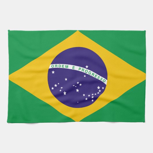 Flagge Brasiliens Geschirrtuch (Horizontal)