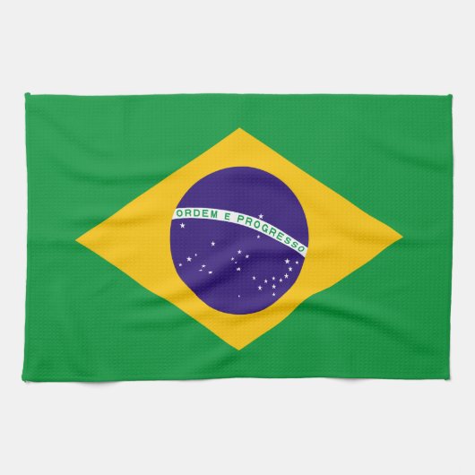 Flagge Brasiliens Geschirrtuch (Horizontal)