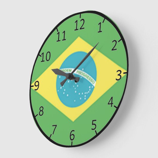 Flagge Brasiliens Große Wanduhr (Winkel)