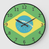 Flagge Brasiliens Große Wanduhr (Vorderseite)