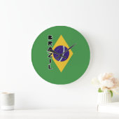 Flagge Brasiliens Große Wanduhr (Zuhause)