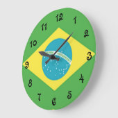 Flagge Brasiliens Große Wanduhr (Winkel)
