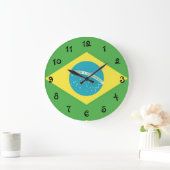 Flagge Brasiliens Große Wanduhr (Zuhause)