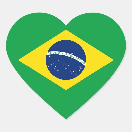 Flagge Brasiliens Herzsticker Herz-Aufkleber (Vorderseite)