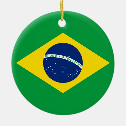 Flagge Brasiliens Keramik Ornament (Hinten)