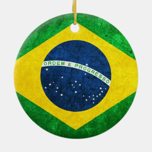 Flagge Brasiliens Keramik Ornament (Hinten)