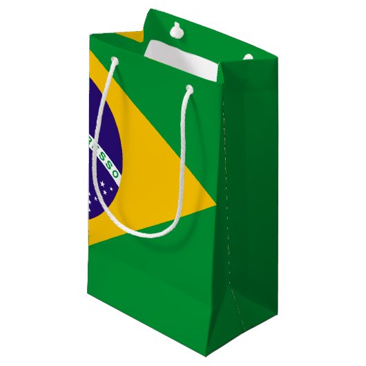 Flagge Brasiliens Kleine Geschenktüte (Vorderseite Schrägansicht)
