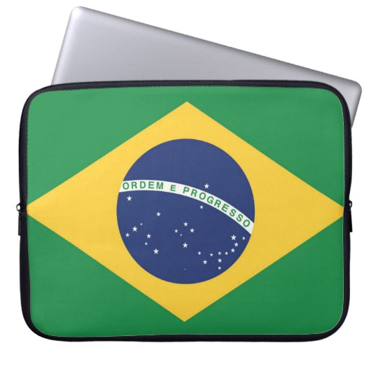 Flagge Brasiliens Laptopschutzhülle (Vorderseite)
