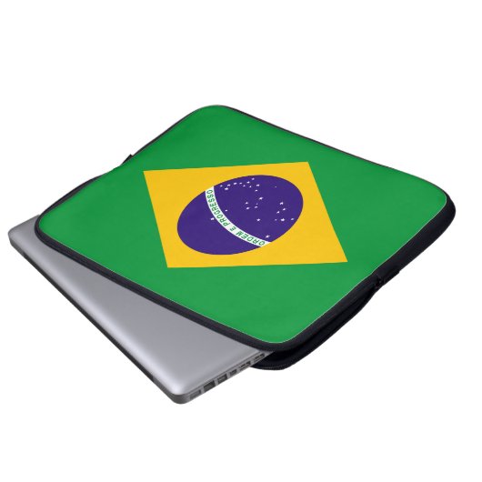 Flagge Brasiliens Laptopschutzhülle (Vorne Knopf)