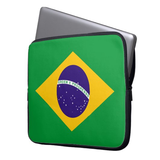 Flagge Brasiliens Laptopschutzhülle (Vorderseite Links)