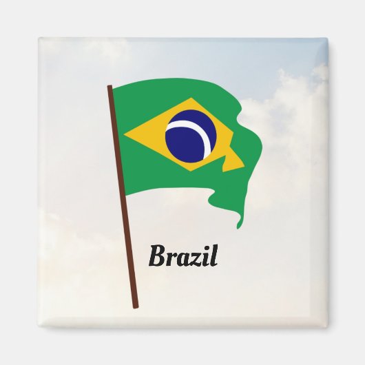 Flagge Brasiliens Magnet (Vorne)