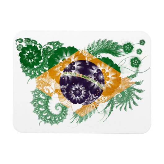 Flagge Brasiliens Magnet (Horizontal)
