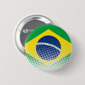 Flagge Brasiliens mit Halftone-Effekt Button (Vorne & Hinten)