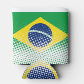 Flagge Brasiliens mit Halftone-Effekt Dosenkühler (Rückseite)