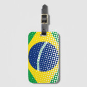 Flagge Brasiliens mit Halftone-Effekt Gepäckanhänger (Vorderseite Vertikal)